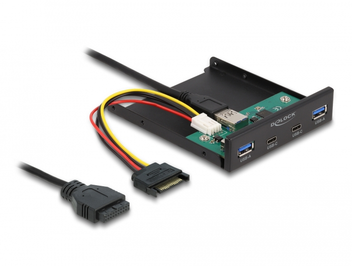 Image of DeLOCK 64155 drive bay panel 8.89 cm (3.5") I/O ports panel Black