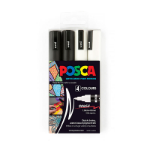 UNI-BALL PC5BR Paint Mrkr B/W Pk4