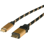 ROLINE USB 0.5m USB cable USB 3.2 Gen 2 (3.1 Gen 2) Micro-USB B USB C Black, Gold