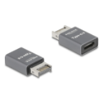 DeLOCK 67234 tussenstuk voor kabels USB Type-E USB Type-C Grijs