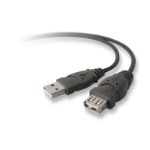 Belkin USB A/A 3 m USB cable USB 2.0 118.1" (3 m) 0.48 Gbit/s Black