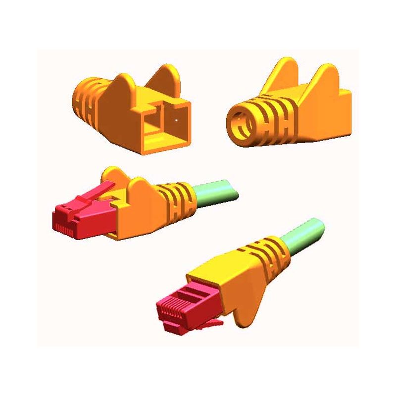 Image of FDL WING MOULDED SNAGPROOF RJ45 CABLE BOOT - YELLOW