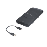 Deltaco 1902126 power bank Lithium Polymer (LiPo) 10000 mAh Wireless charging Black