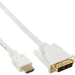 InLine HDMI to DVI Cable male / 18+1 male white gold 1m