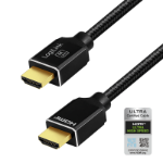 LogiLink HDMI cable, A/M to A/M, 8K/60 Hz, 48 Gbps, metal, nylon, certified, black, 5 m