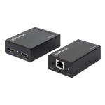 Manhattan HDMI 1080p over Ethernet Extender Kit, Up to 50m with Single Cat6 Cable, Tx & Rx Modules, IR Support, Three Year Warranty, Box