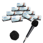 Hamilton Buhl HygenX Sanitary Disposable Microphone Covers - Black, Master Carton 12 Boxes Of 100