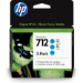 HP Paquete de 3 cartuchos de Tinta DesignJet 712 cian de 29 ml