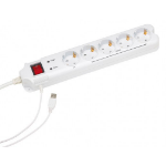 Gembird PCW-MS2G surge protector White 5 AC outlet(s) 250 V 1.8 m