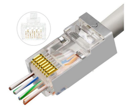 Microconnect KON506-50EZ wire connector RJ45 Silver, Transparent