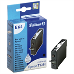 Pelikan 4108609/E64 Ink cartridge black, 399 pages 12ml (replaces Epson T1291) for Epson Stylus BX 320/SX 235 W/SX 420/SX 525/WF 3500