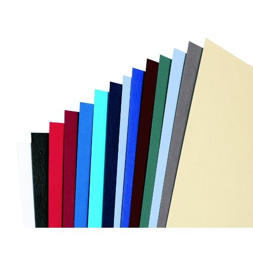 GBC LeatherGrain A4 Binding Cover with Window 250gsm Blue (Pack of 50) 46735E