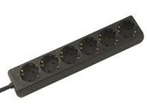 Image of Bachmann 381.141S power extension 1.5 m 6 AC outlet(s) Black