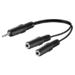 Microconnect AUDLL02 audio cable 0.2 m 3.5mm 2 x 2.5mm Black