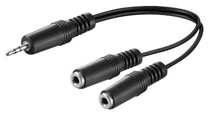 Microconnect Black Audll02 Audio Cable 0.2 M 3.5Mm 2 X 2.5Mm
