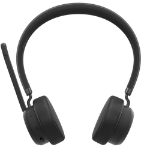 Lenovo - Headphones with mic - on-ear - wireless - black