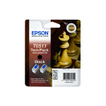 Epson C13T05114210/T0511 Ink cartridge black twin pack, 2x2K pages ISO/IEC 24711 24ml Pack=2 for Epson Stylus Color 740/800