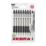 Zebra Z-Grip Retractable Ballpoint Pen 1mm Tip Black Pack of 8