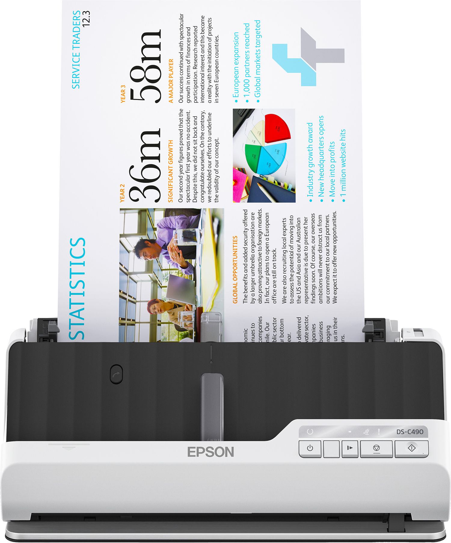 Photos - Scanner Epson DS-C490 Sheet-fed  600 x 600 DPI A4 Black, Grey B11B271401BY 
