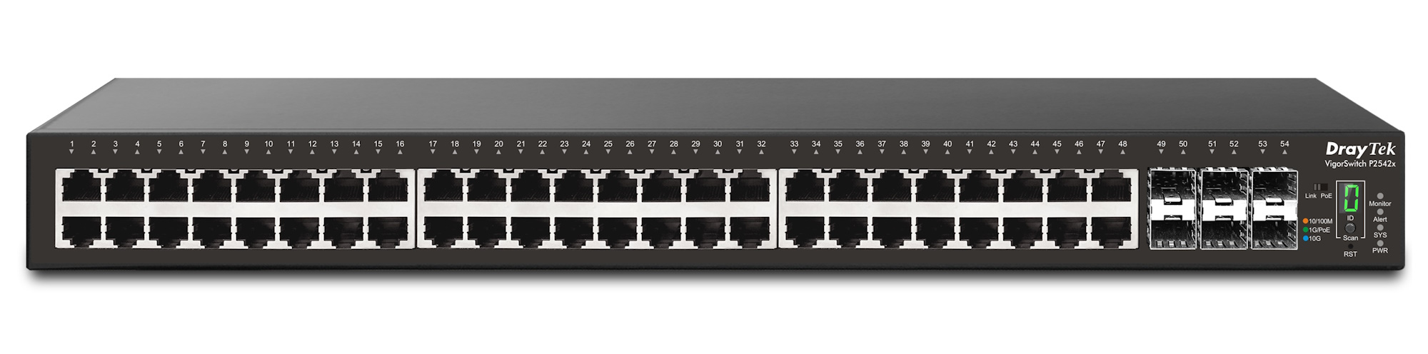 DrayTek VigorSwitch P2542x Managed L2+ Gigabit Ethernet (10/100/1000) Power over Ethernet (PoE) 1U Black