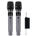 SONICGEAR WM2200UL DUAL Grigio 2 x Wireless 2.4GHz Rechargeable Microphone Handsets with LED Display