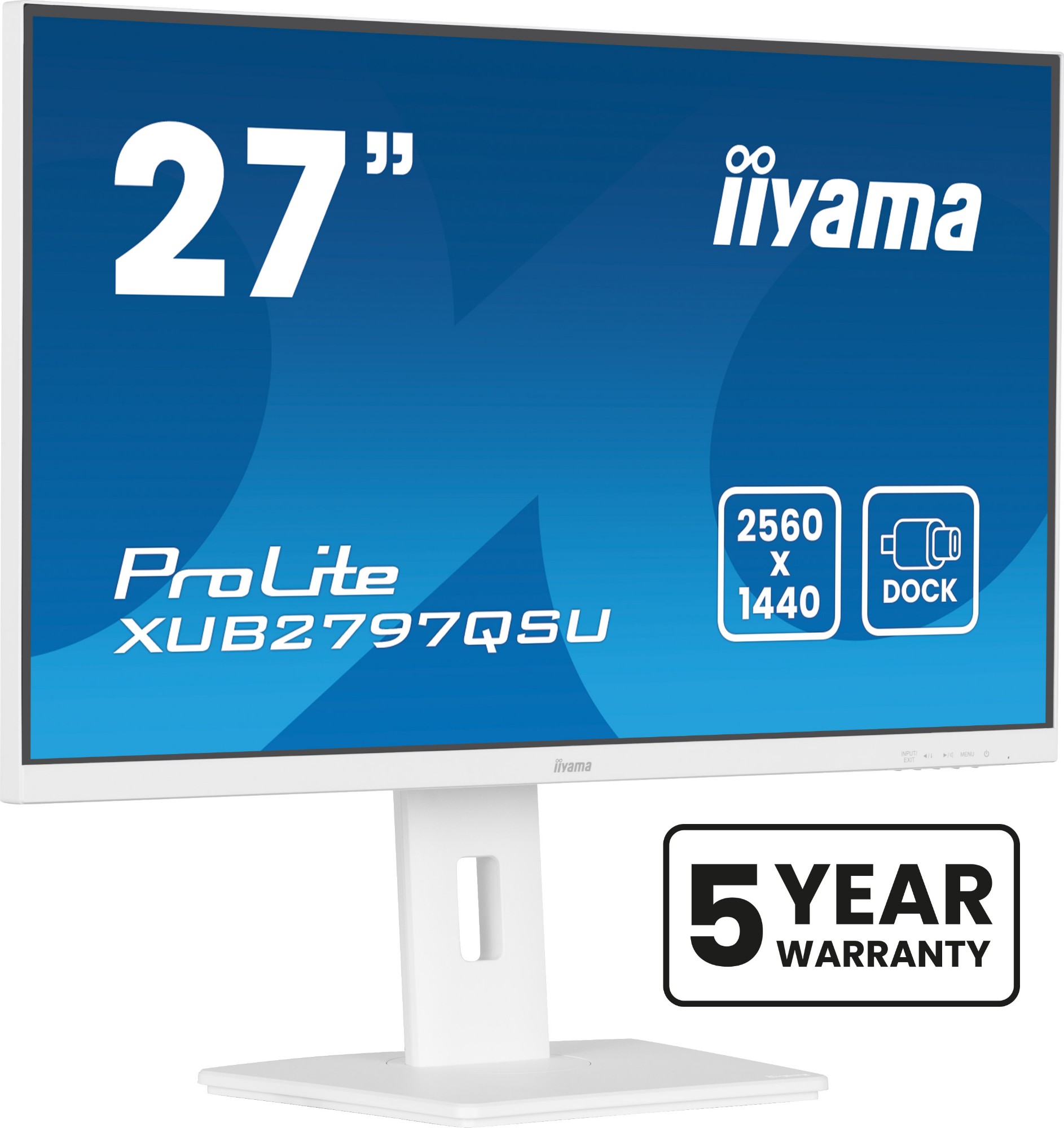 iiyama ProLite 27” QHD IPS technology panel with USB hub and 100Hz refresh rate and 150mm height adjustable stand