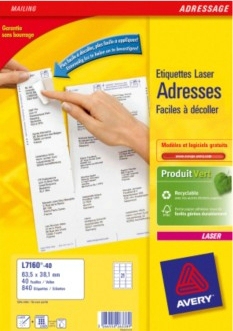 Image of Avery L7160-40 addressing label White