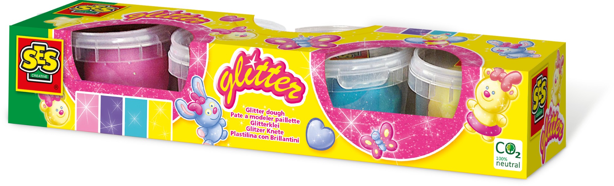 SES Creative Dough glitter 4x90g