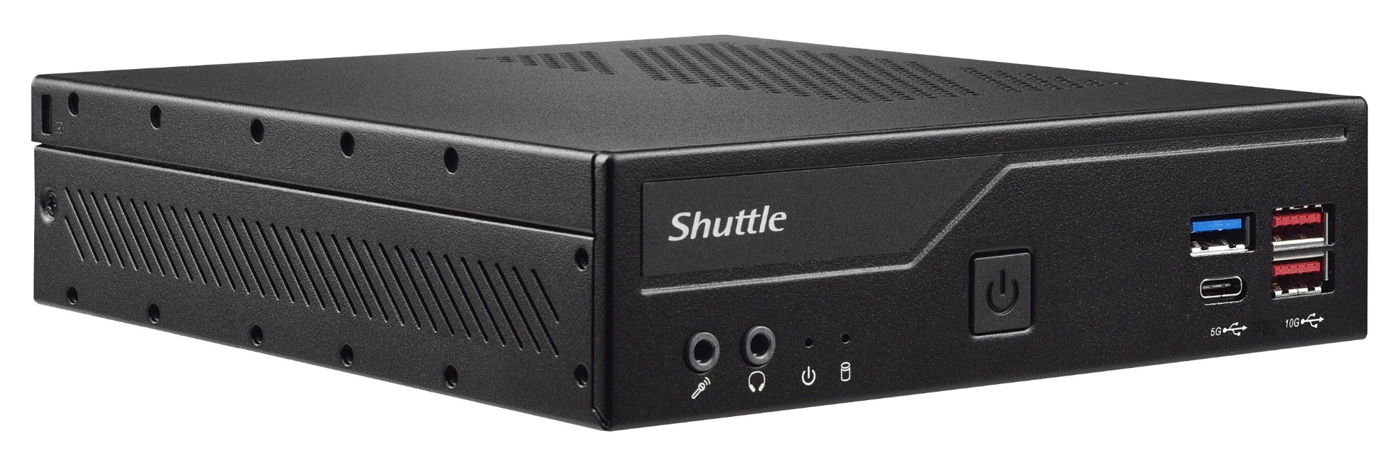 Shuttle Slim PC DH670V2 , S1700, 2x HDMI, 2x DP , 2x 2.5G LAN, 2x COM, 8x USB, 1x 2.5", 2x M.2, 24/7 permanent operation, incl. VESA