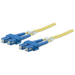Intellinet Fiber Optic Patch Cable, OS2, SC/SC, 2m, Yellow, Duplex, Single-Mode, 9/125 µm, LSZH, Fibre, Lifetime Warranty, Polybag