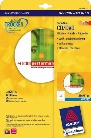 Image of Avery J8676-25 printer label White