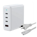 USP 100W Four Ports USB-C PD GaN Wall Charger White - 3x USB-C, 1x USB-A, Efficient, High Quality, Tablet, Laptop, iPhone, Samsung Galaxy, MacBook