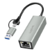 LogiLink UA0238B cable gender changer RJ45 USB Type-C/Type-A Grey