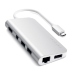 Satechi ST-TCMM8PAS laptop dock/port replicator Wired USB 3.2 Gen 1 (3.1 Gen 1) Type-C Silver
