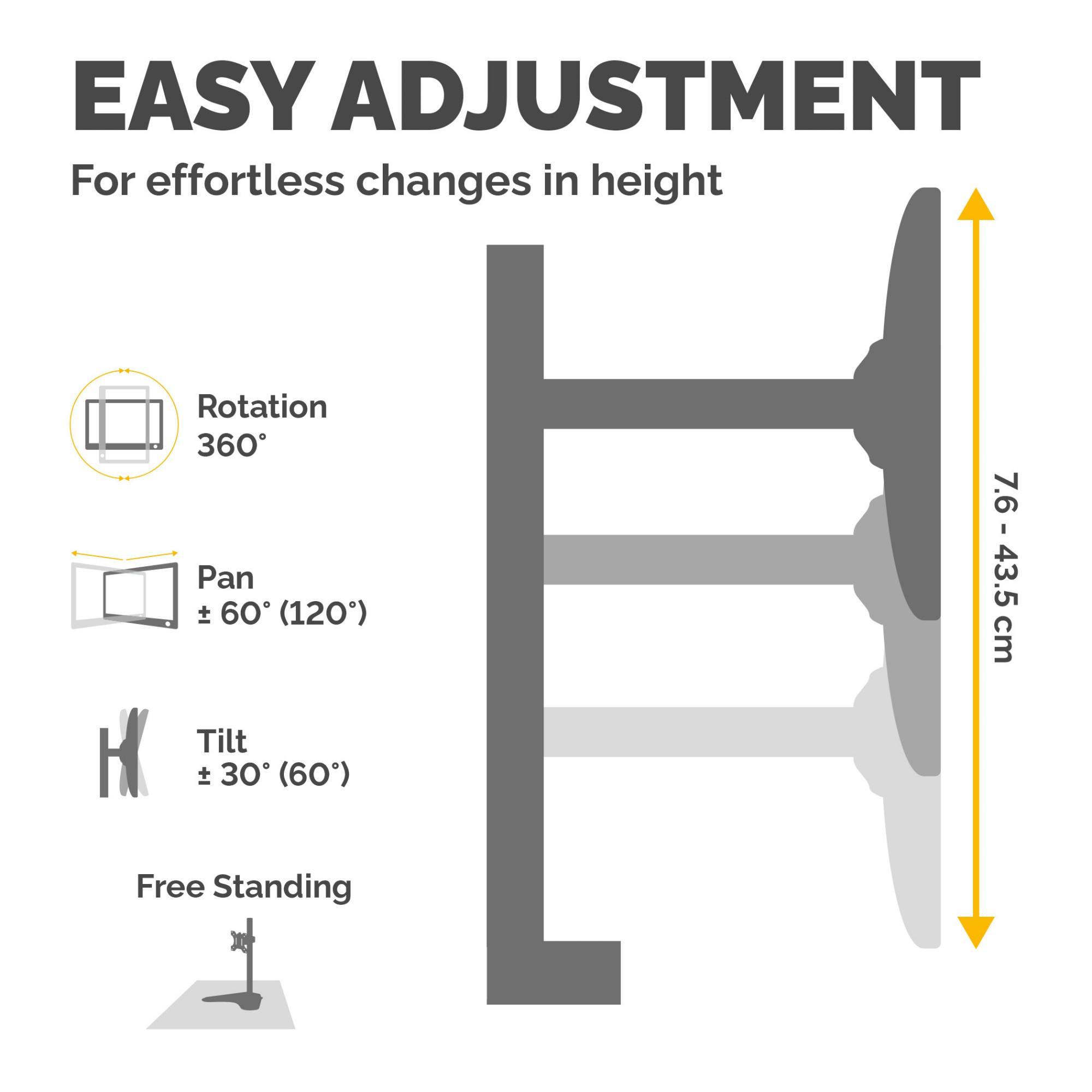 Fellowes Seasa Freestanding Dual Horizontal Monitor Arm 8043701