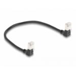 DeLOCK RJ45 Network Cable Cat.6A S/FTP Slim 90Â° downwards / downwards angled 0.25 m black