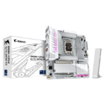 GIGABYTE B860M AORUS ELITE WF6E ICE Motherboard - Intel Core Ultra Series CPUs, 12+1+2+1 Phases VRM, up to 9200MHz DDR5, 1xPCIe 5.0 + 2xPCIe 4.0 M.2, 2.5GbE LAN, WIFI 6E, USB 4