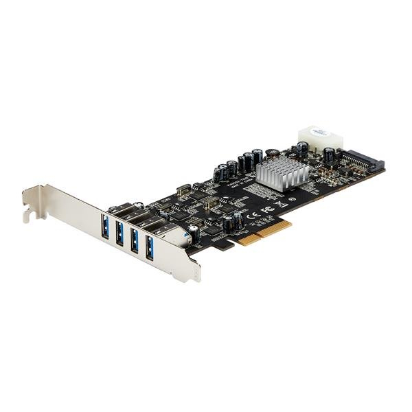 StarTech.com 4 Port PCI Express (PCIe) SuperSpeed USB 3.0 Card Adapter w/ 4 Dedicated 5Gbps Channels - UASP - SATA / LP4 Power