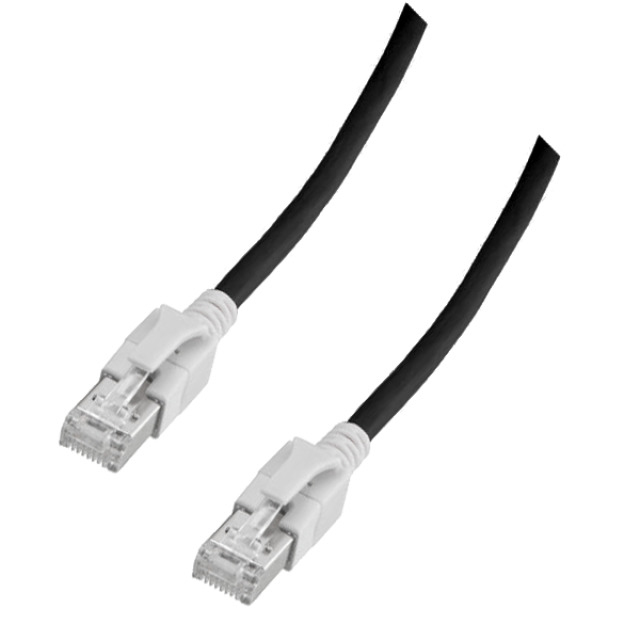 EU Product - RJ45 Patchkabel Cat.6A S/FTP FRNC VC LED schwarz - Cable - Network thumbnail