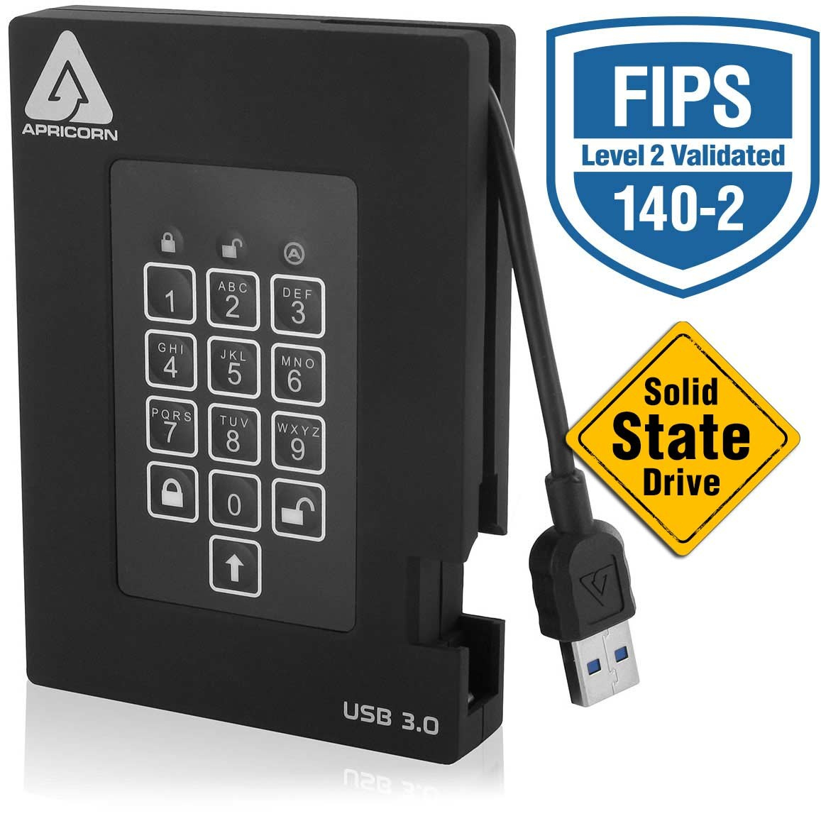 Image of Apricorn Aegis Padlock Fortress 1000 GB Black