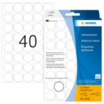 HERMA Multi-purpose labels/colour dots Ø 19 mm round white paper matt backing paper perforated 1280 pcs.