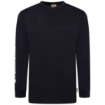 JCB Workwear Banner L/S Navy T-Shirt M