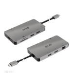 CLUB3D Type-C HUB 8-in-1 met 2x HDMI ( alt modus), 2x USB-A, RJ45, SD/Micro slot en USB Type-C oplaad mogelijkheid max. 100Watt( Ook geschikt voor Apple M1 en Thunderbolt 3)