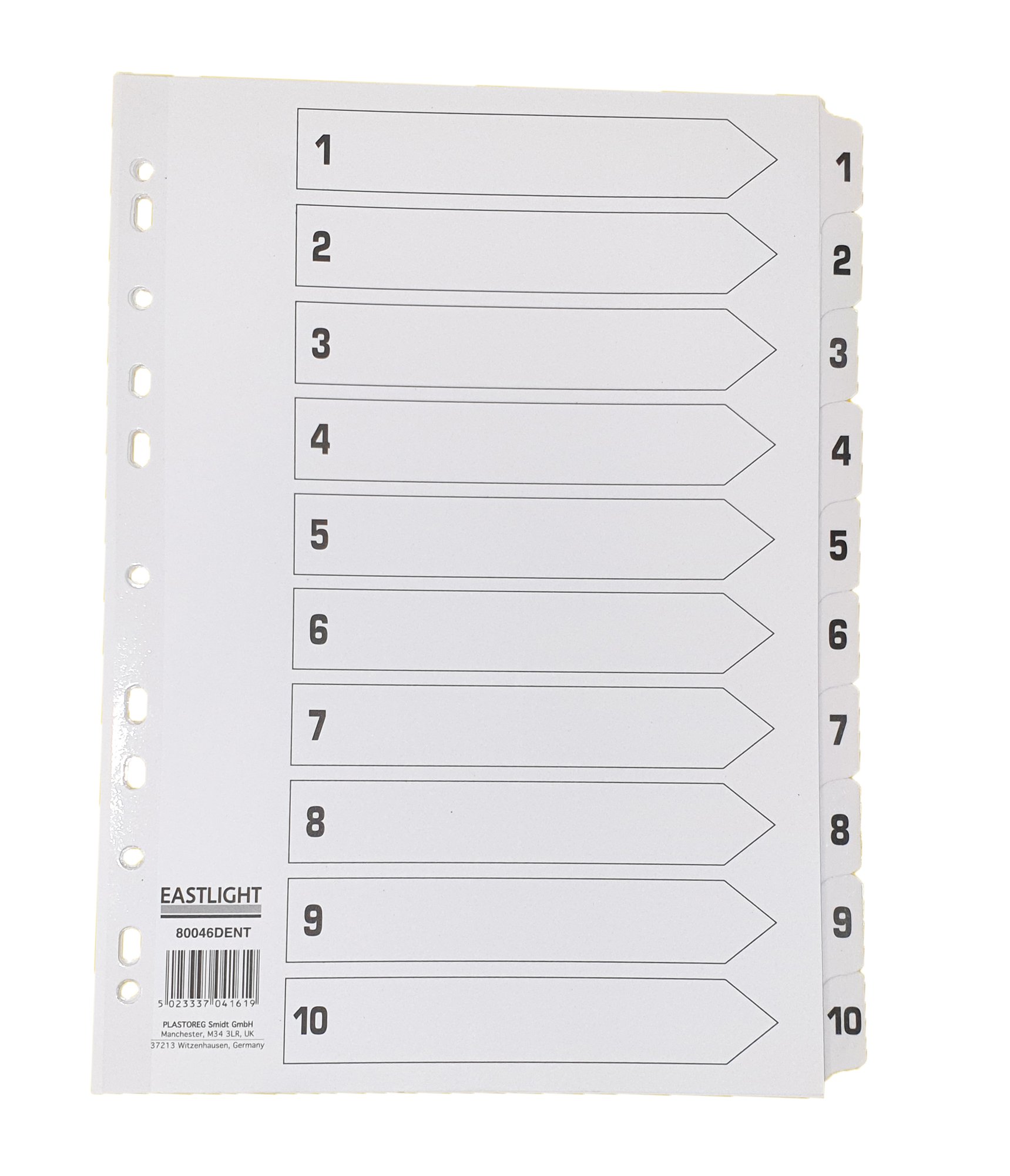 CTS Wholesale Index White Clear Tabs 1-10