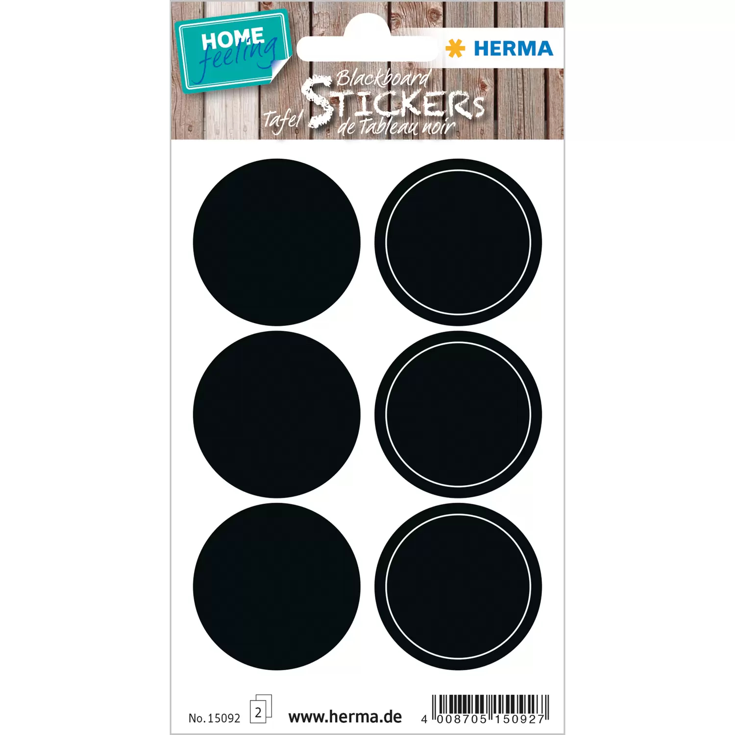 Image of HERMA 15092 self-adhesive label Circle Permanent Black 12 pc(s)