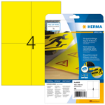 HERMA Signs signalling hard-wearing A4 105x148 mm yellow strong adhesion film matt weatherproof 100 pcs.