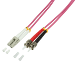 LogiLink 1m LC-ST fibre optic cable OM4 Pink