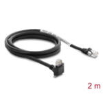 DeLOCK GigE Camera Cable RJ45 plug 90° angled with screws, connector length 28 mm to RJ45 plug Cat.6 S/FTP 2 m black
