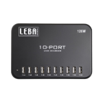 Leba NoteCharge 10 Ports, USB-A (UK plug), 12 watts available per device, USB 2.0