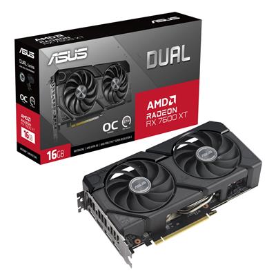 Image of ASUS Dual -RX7600XT-O16G AMD Radeon RX 7600 XT 16 GB GDDR6